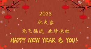 時(shí)間流逝的腳步，擋不住我們對過去的回望， 遠(yuǎn)方未知的艱苦，奪不走我們對前程的向往。 2023，祝大家兔飛猛進(jìn)  業(yè)績長虹！